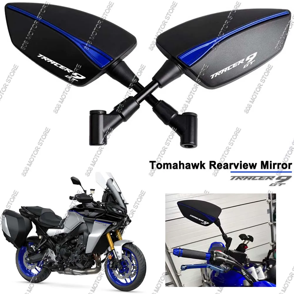 

For Tracer 9GT CNC Aluminum Tomahawk Rearview Mirrors 8mm 10mm Motorcycle Side Mirrors