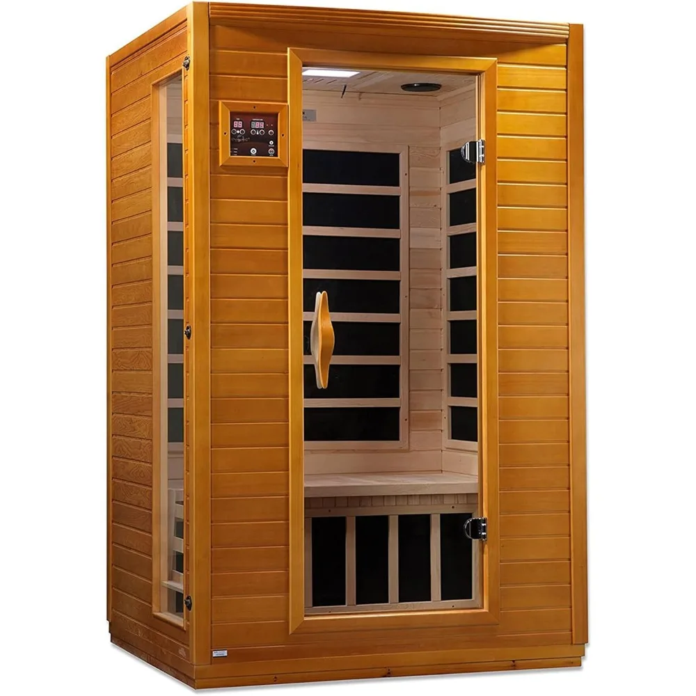 Sauna Rooms, Dynamic Saunas 2-Person Low EMF FAR Infrared Sauna, Canadian Hemlock Wood, Sauna Rooms