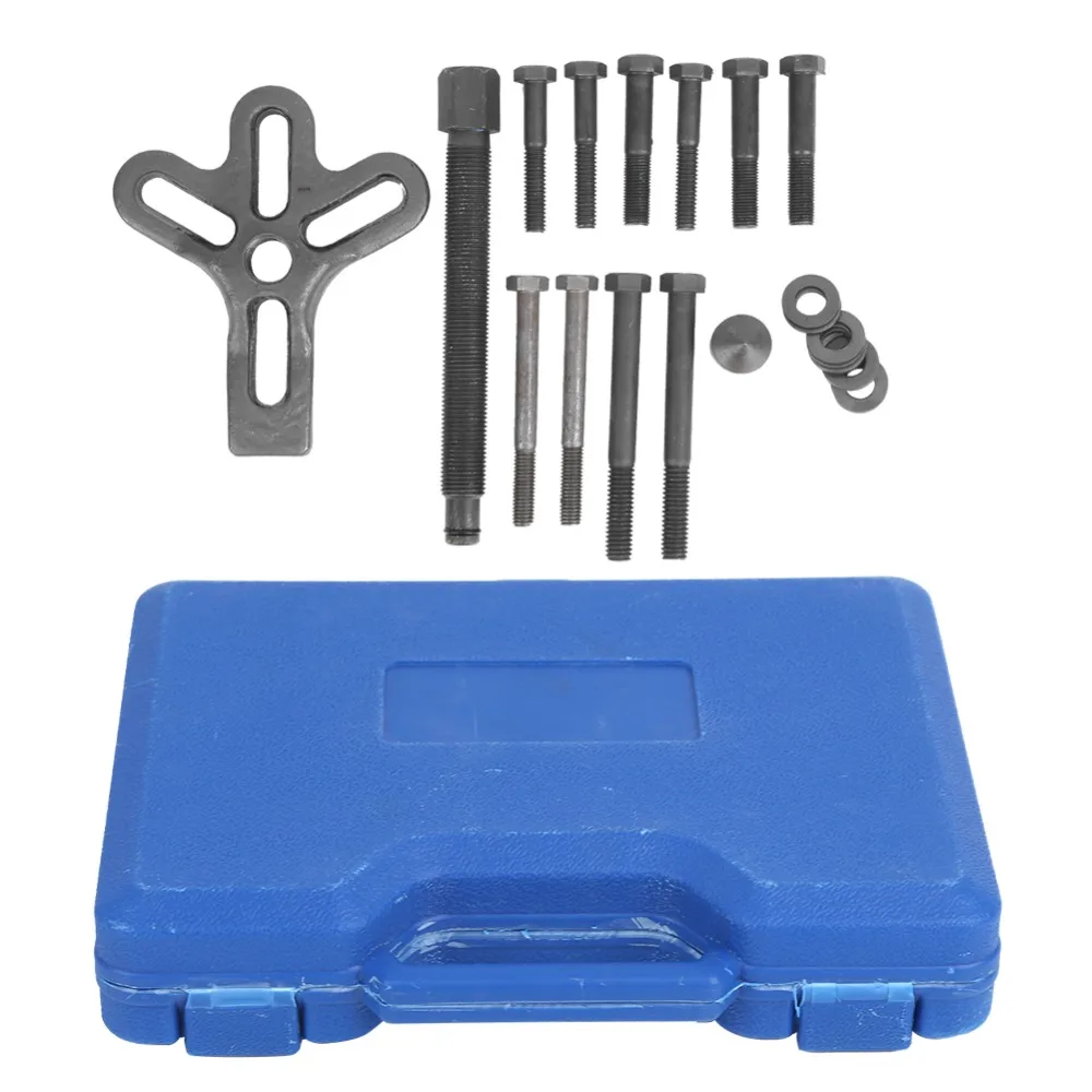 13PCS Three-Jaw Steering Wheel Puller Kit Alloy Steel Multiple Size Bolts Three-Jaw Puller Blue Storage Case