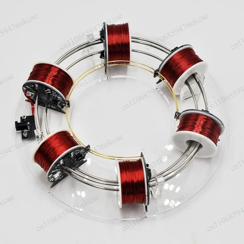Equipement-scientifique-experimental-a-six-bobines-fabrique-soi-meme-pour-cyclotron-a-anneau-electromagnetique