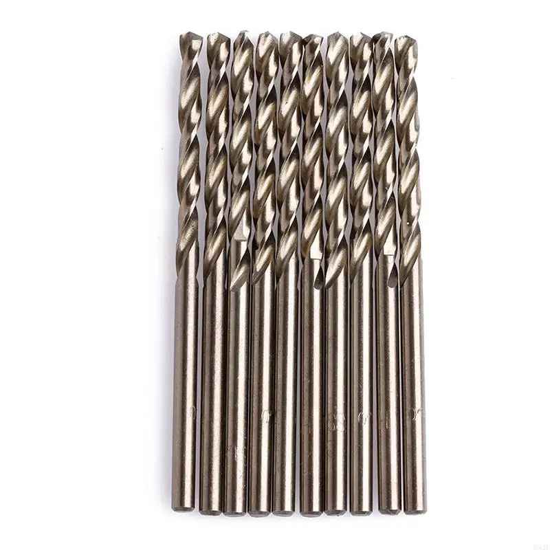 

652F High Speed Steel Mini Drill Bits, 10pcs for Drilling Holes in Alloy Steel,Nonferrous Metal, cast Iron and Hard Plastics