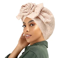 Trendy Muslim Flowers Turban Cap Solid Color Women Hijabs Islamic Chemo Cap Head Scarf Ladies Head Wrap Cover Hijab Scarf