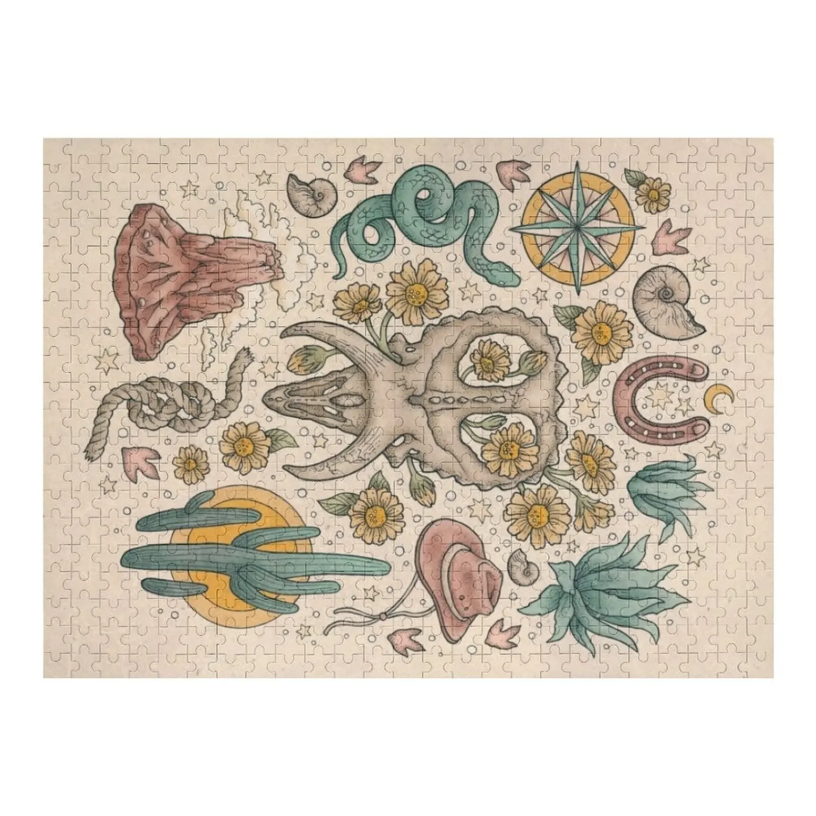 

The Desert Sunflowers Dinosaur Southwest Adventure Art Natural History Explorer Jigsaw Puzzle Animal Puzzle