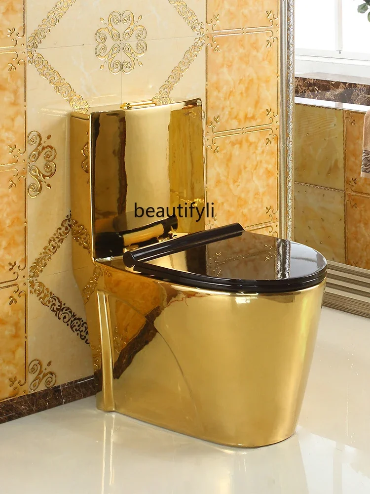 Art European-Style Golden Toilet Siphon European-Style Color Seat Toilet Adult Toilet Home