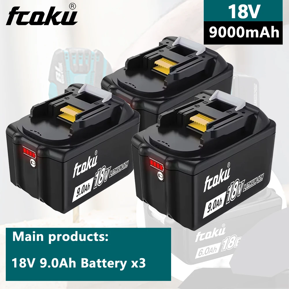 

For Original Makita 6.0Ah 9.0Ah Battery , For Makita 18v 9.0Ah BL1830 BL1830B BL1840 BL1840B BL1850 BL1850B Power Tools Battery