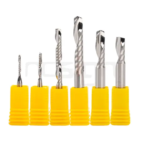 ESKO Kongsberg Blade 1F 2F UP Down Spiral Milling Cutter 3D V Groove Engraving Bit CNC Router End Mills