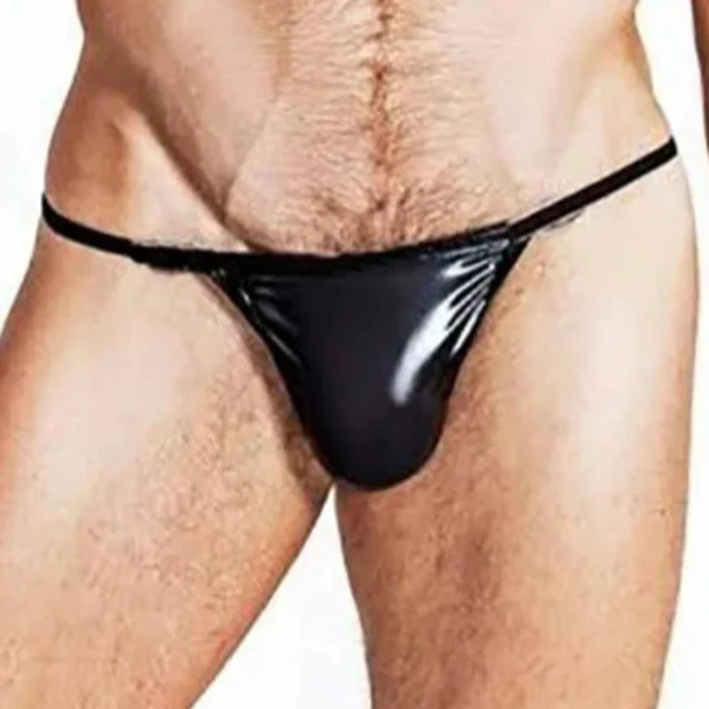 

String Thong Men's G-String Tower Tangas Underwear Slip Male Bikini Briefs Stretchy Shiny Comfy Enhancing Pouch Low-waist Solid