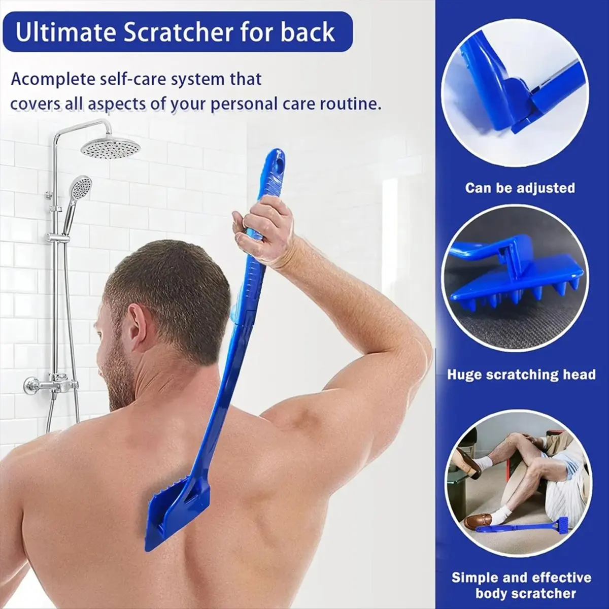[NEW] Back Scratcher Ergonomic Long Massager Portable Back Scratchers with Handle for Men Women Pregnant Spine Head Shower A