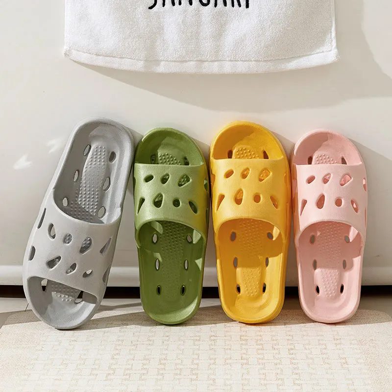 SALE Bathroom Slippers Quick-Drying Shower Hollow Out Waterleaky Indoor Summer Sole Eva Shoes Anti-Slip Flip Flops For Men Women