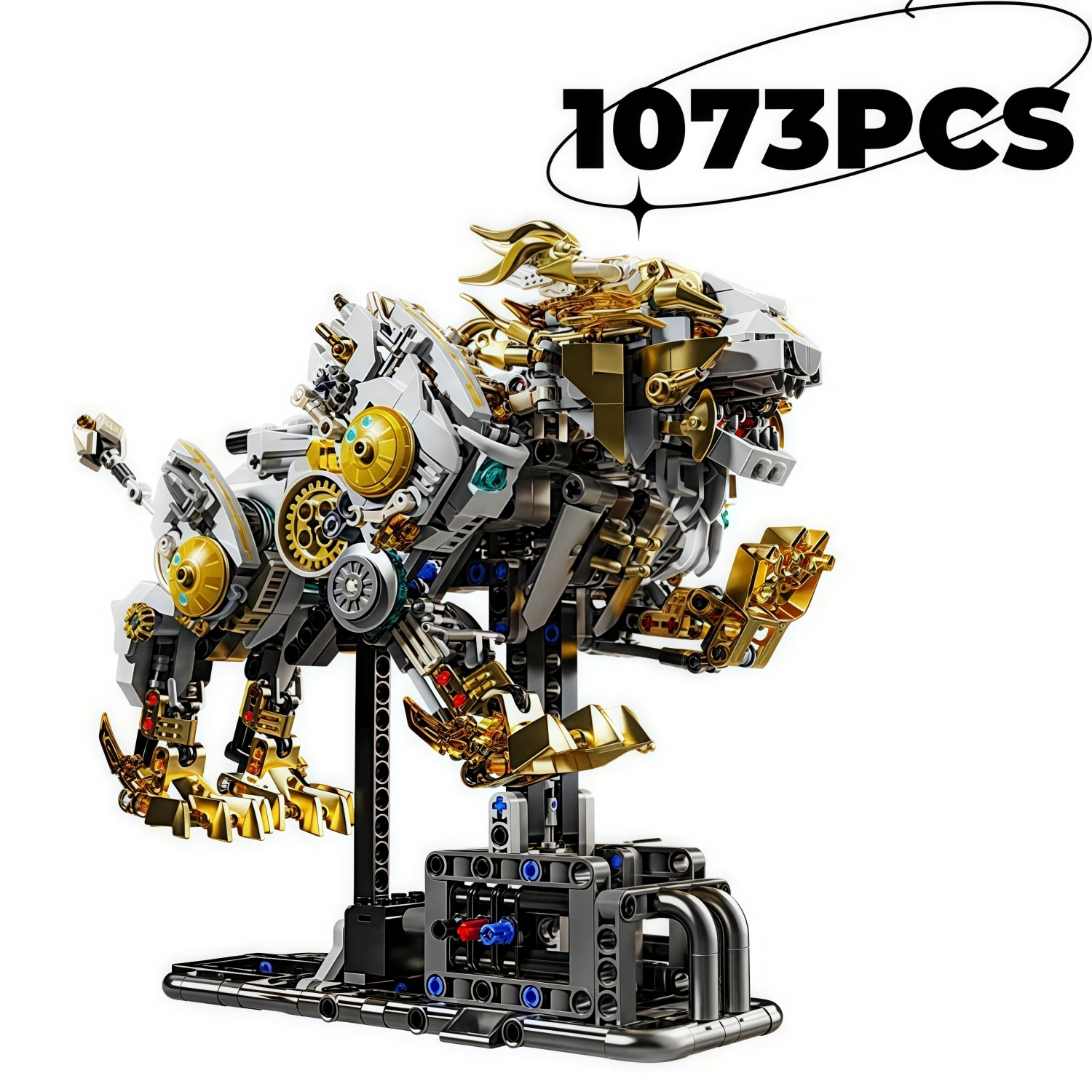 

1073 шт. технические строительные блоки MOC, усовершенствованные подвижные механические модели робототехники льва, креативный строительный комплект, подарочная коллекция