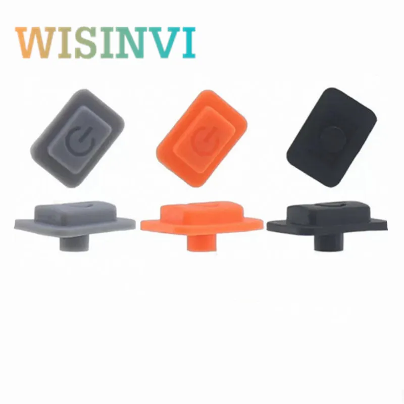 20pcs 12x8mm Silicone Rubber Button Cap Power Symbol Keypad Cap Solid Cylinder Switch Hat for Panel DIY Electronics Accessories