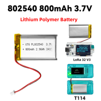 Heltec 3.7V Lipo Battery 800Mah PL802540 Lithium Battery Li Polymer Batteries for T114 V2 LoRa 32 V3 Dev-board LoRa Node 1Pc