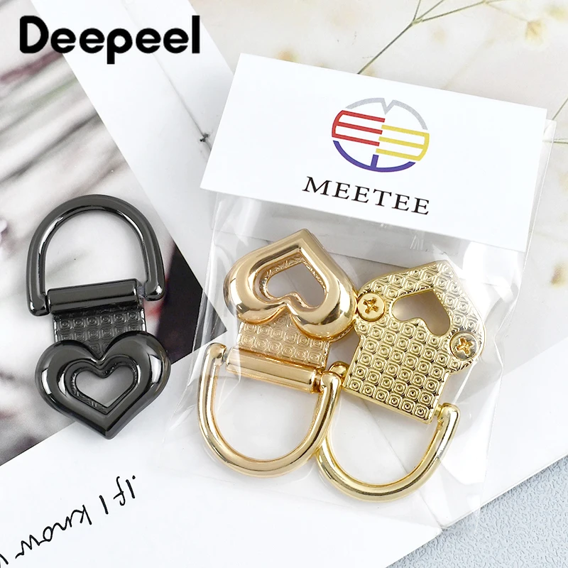 2/4/10Pcs Deepeel 19mm Heart Bag Side Clip Buckle Metal O D Ring Connector Clasp Strap Handle Clips Hook DIY Part Accessories