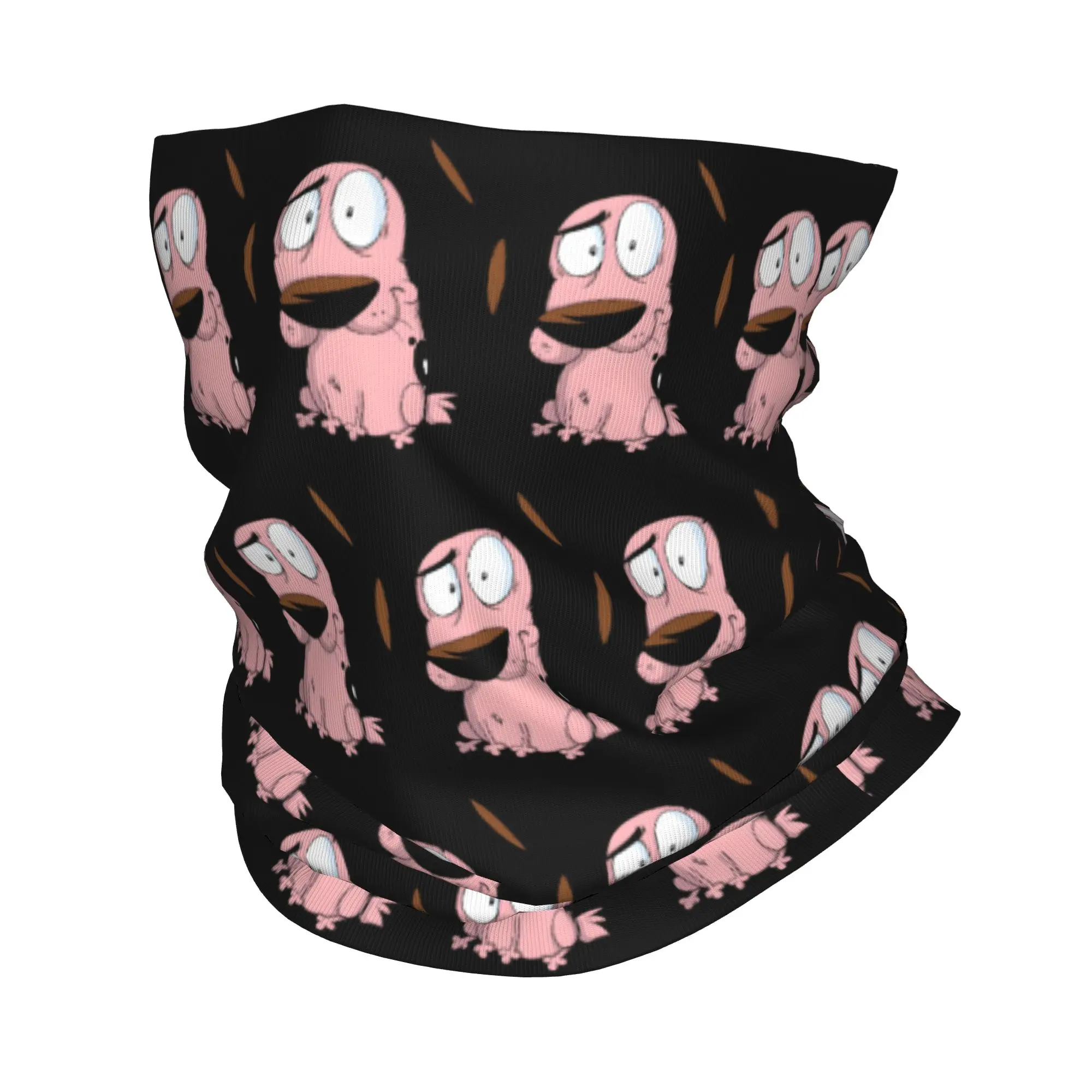 Custom Cartoon Courage Dog Winter Headband Neck Warmer Women Men Hiking Camping Tube Scarf  Face Bandana Gaiter
