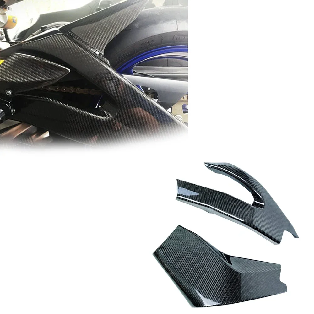 For YAMAHA R6 2017-2023 Real Carbon Fiber Swing Arm Side Panels Motorcycle Accessories Swingarm Covers Fairing Kit