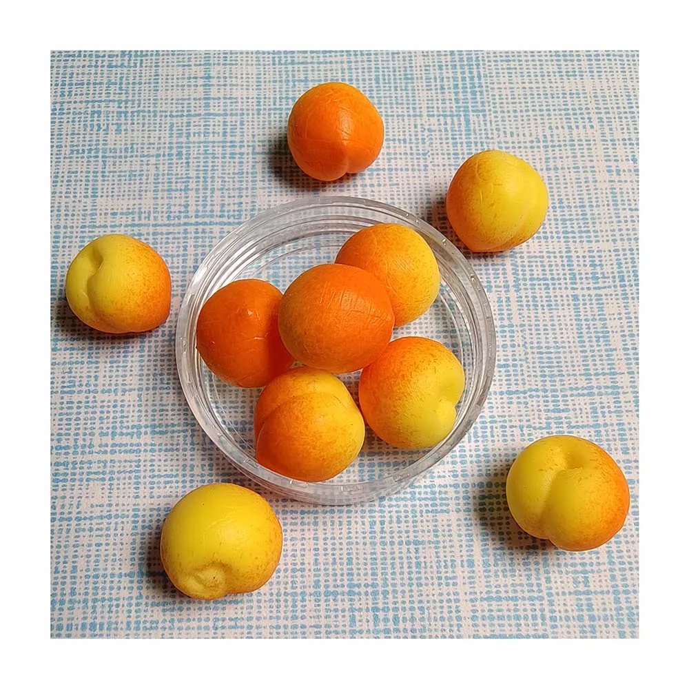 13*14mm PVC Soft Resin Artificial Peach Miniature Fruit Vegetable Kitchen Food Model Dollhouse Keychain Accessories