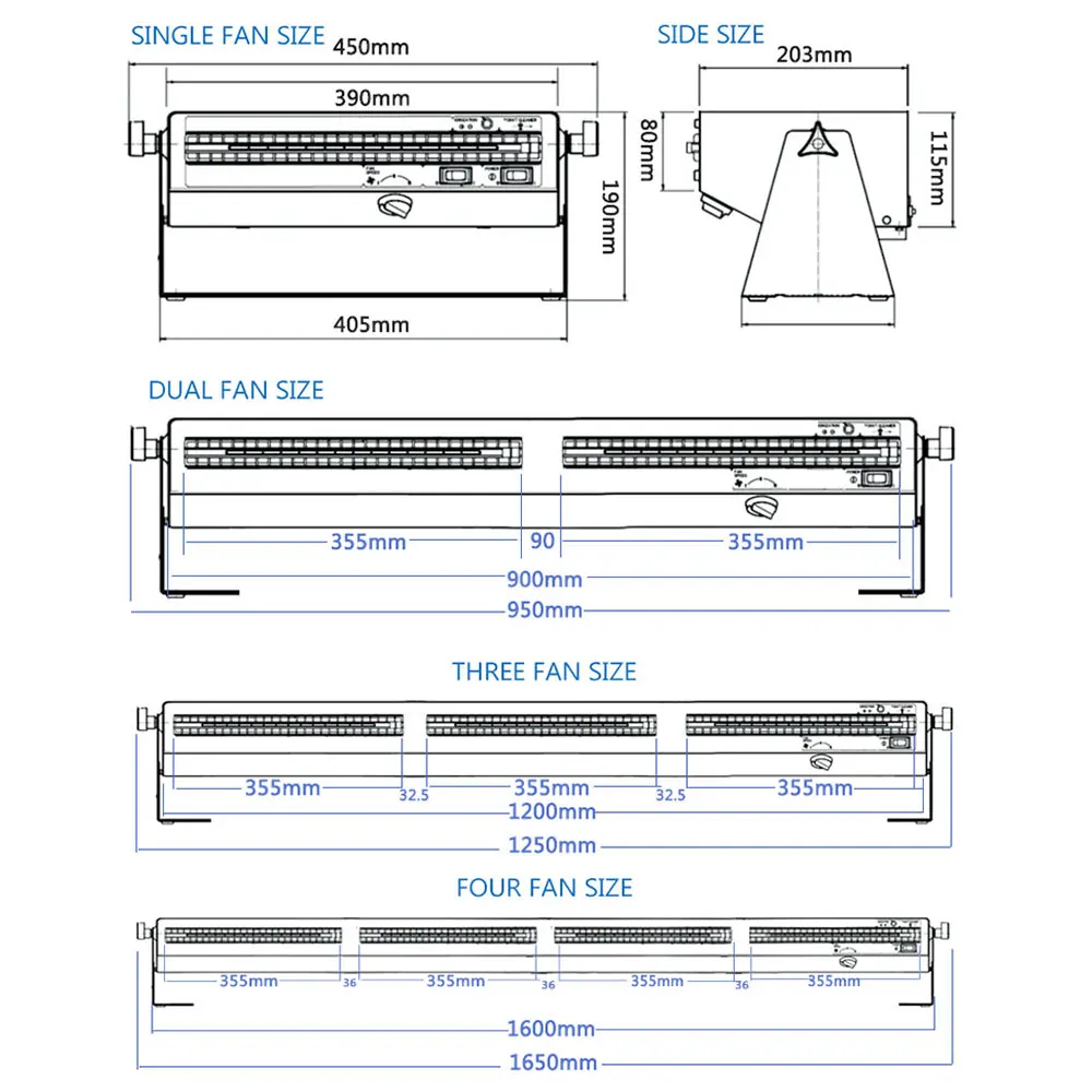 Horizontal ion Single fan, remove static electricity and dust removal fan, industrial static eliminator suspension type