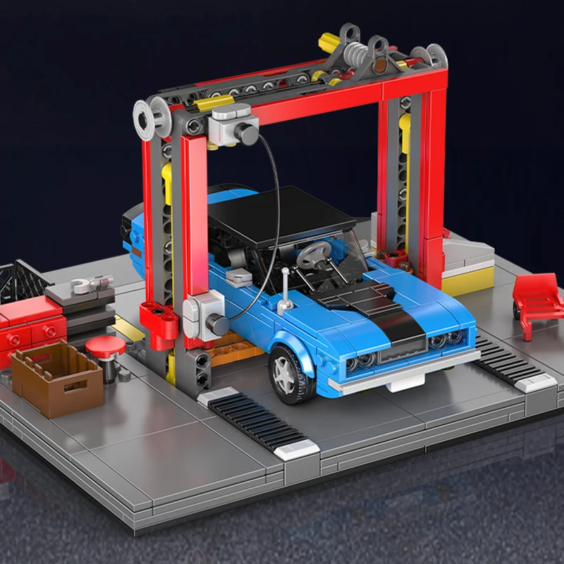 

New Mould King 24086 Repair Garage Challenger Muscle Car MOC Building Block Bricks Educational Toys Kids Adults Gifts