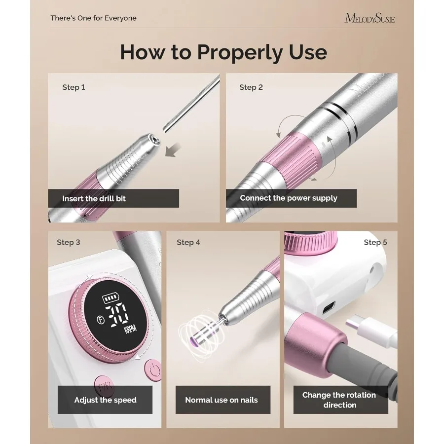 Profesjonalna frezarka do paznokci 2 w 1, 30000 RPM SC330G, elektryczna pilka do paznokci ze stojakiem do polerowania i usuwania żelu, przenośna