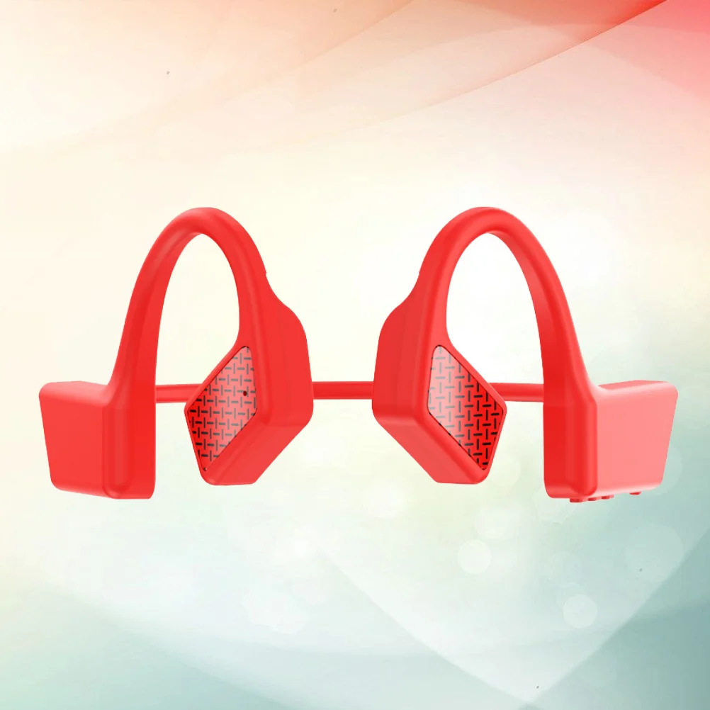 

Wireless Bone Conduction Earphones Hanging Ear Hook Clear Sound Quality Durable Material for Sports and Music Red