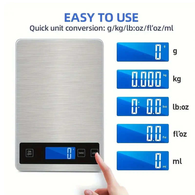 1pc Food Scale, 33lb/15kg Rechargeable Digital Kitchen Scale 1g/0.1oz Precise Graduation Ounces And Grams For Weighttery Opera