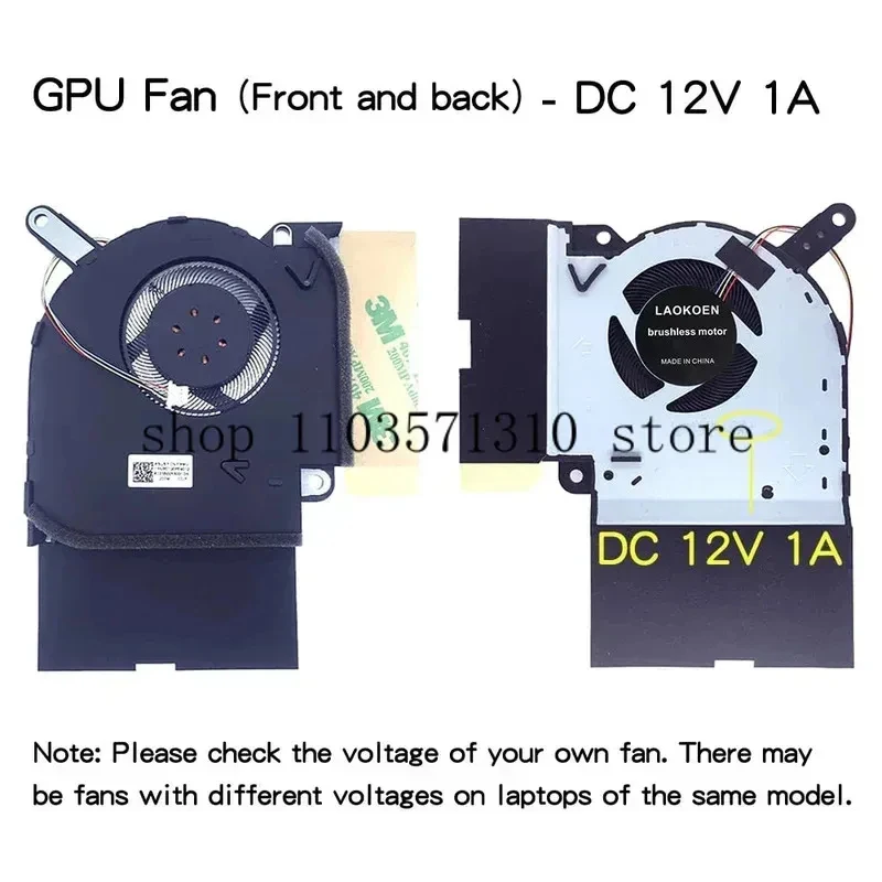 CPU+GPU Cooling Fan for ASUS Scar ROG Strix G712L G732L G732LW G731G G731GV G712LV Series DC 12V 1A,(Not Fit DC 5V 0.5A Fan) JM