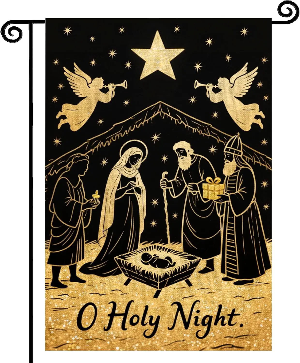 Christmas Winter Flag Jesus Nativity Garden Flag 12x18 Inch Double Sided Outside for Holy Night Holiday Farmhouse Decoration GGO