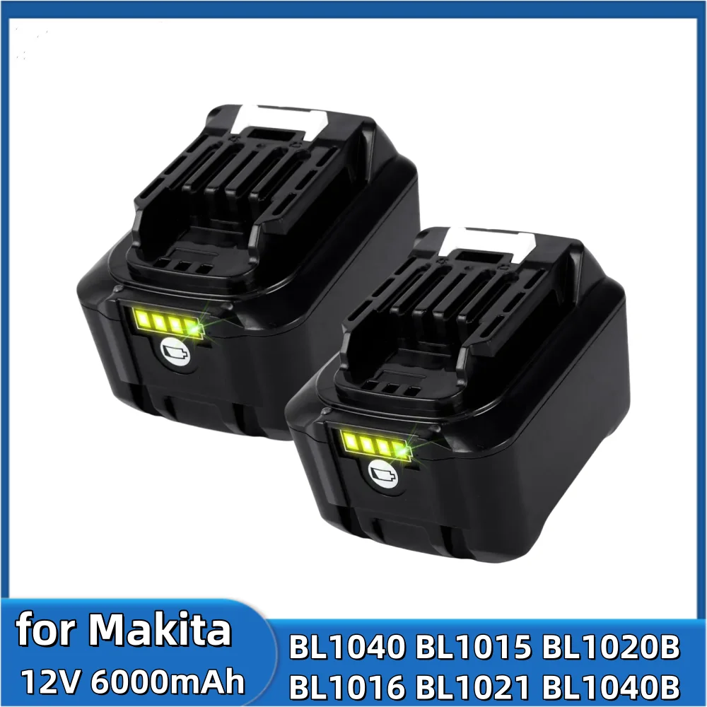 12V 6000mAh 3000mAh Rechargeable Lithium Ion Battery for Makita BL1040 BL1015 BL1020B BL1016 BL1021 BL1040B