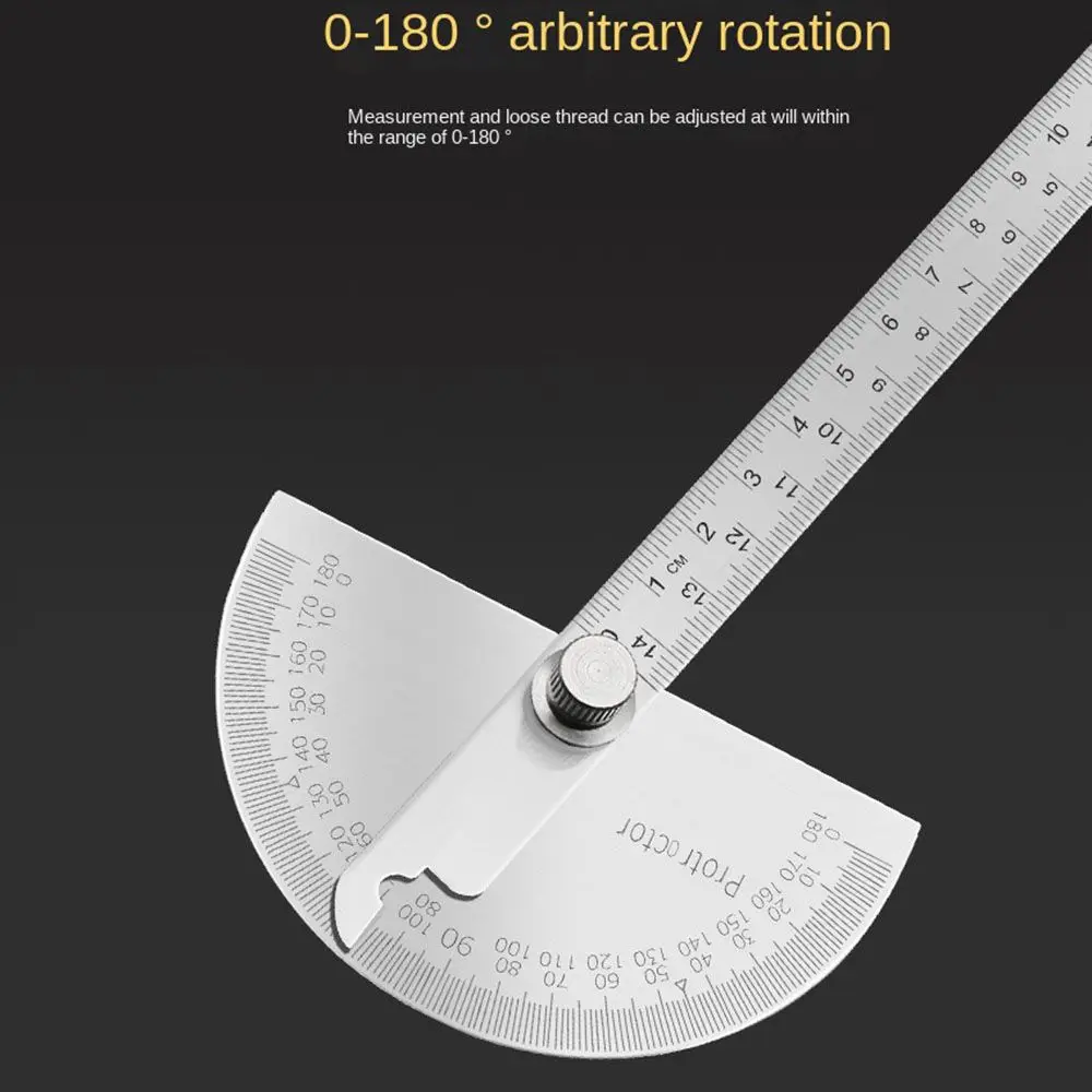 

180 Degree Angle Meter Stainless Steel Metal Angle Finder Angle Ruler Woodworking Tools Protractor