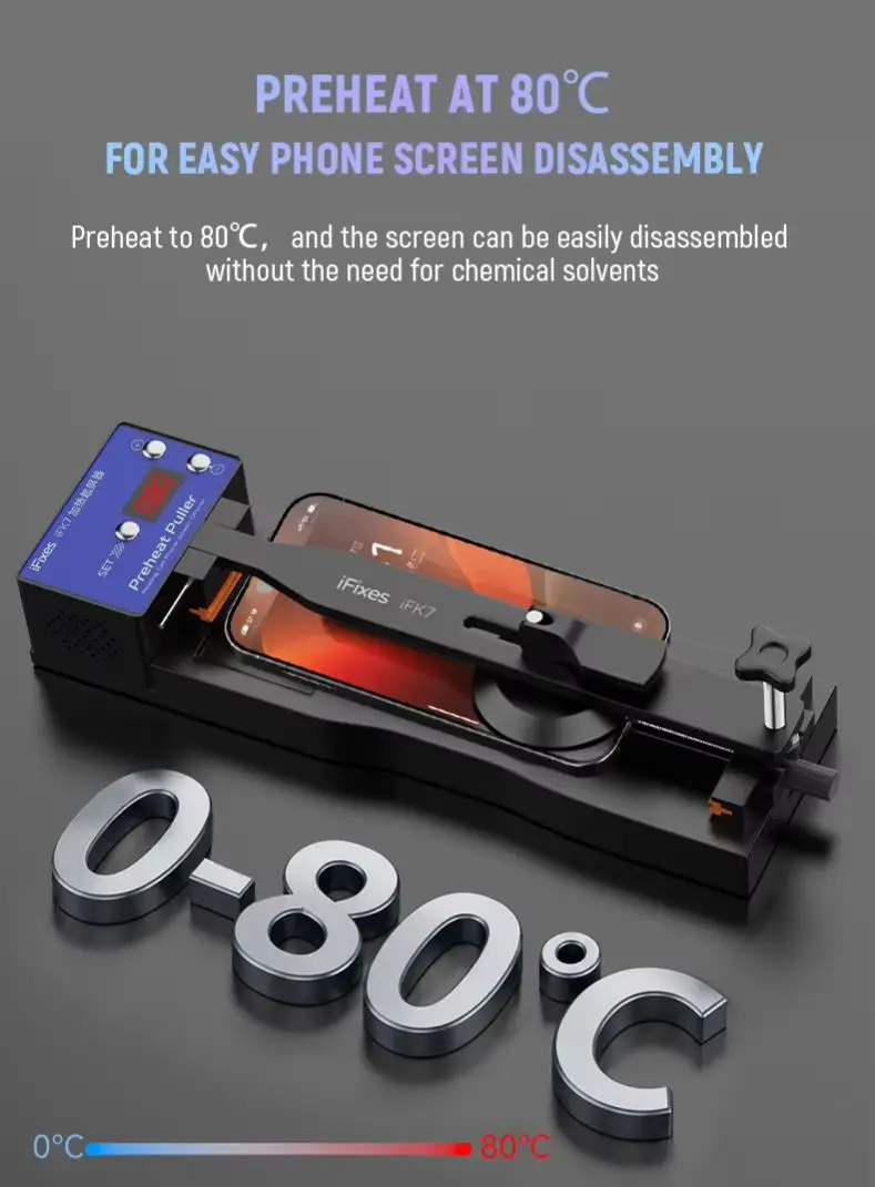 IFixes IFK7 Vorheiz-Bildschirmabzieher mit starker Saugkraft, LCD-Trennmaschine, Heiz-Demontagegerät für Handy-Reparaturwerkzeuge