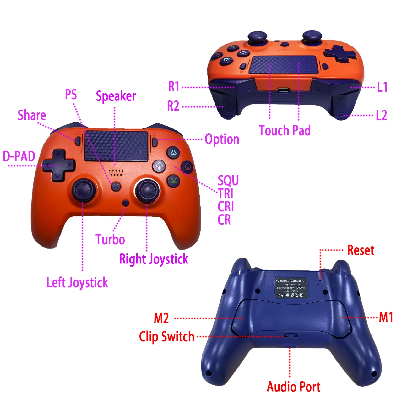 KX-168 pro Universal Wireless Motion Game Controller für PC/PS4/iOS/Android/PC360/Switch/Switch2 – 6-Achsen- und Doppelmotoren