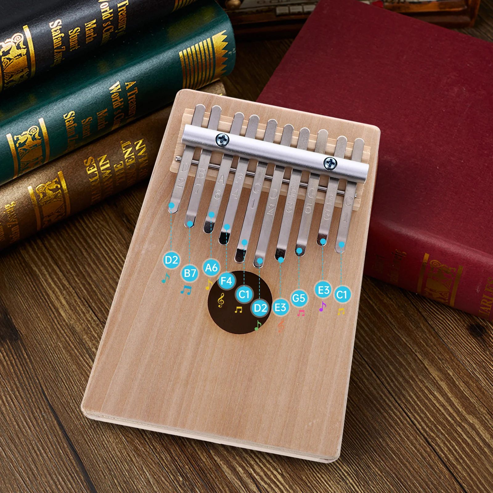 Thumb Piano DIY 10 Keys Graffiti Kalimba Plywood Musical Instrument Hand Painting Upper Lower Child Drawing Finger