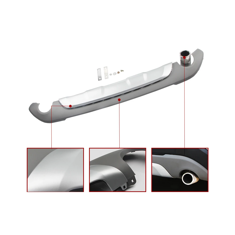 CARMANGO for BMW X1 F48 2016-2019 Car Accessories Rear Bumper Assembly Replacement Frame Exhaust Pipe Refit Body Kits Parts