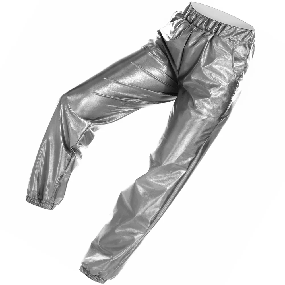 

Metallic Yoga Pants High Waist Elastic Waistband Comfortable Lightweight Durable Casual Disco Party Club Wear Sports Pants