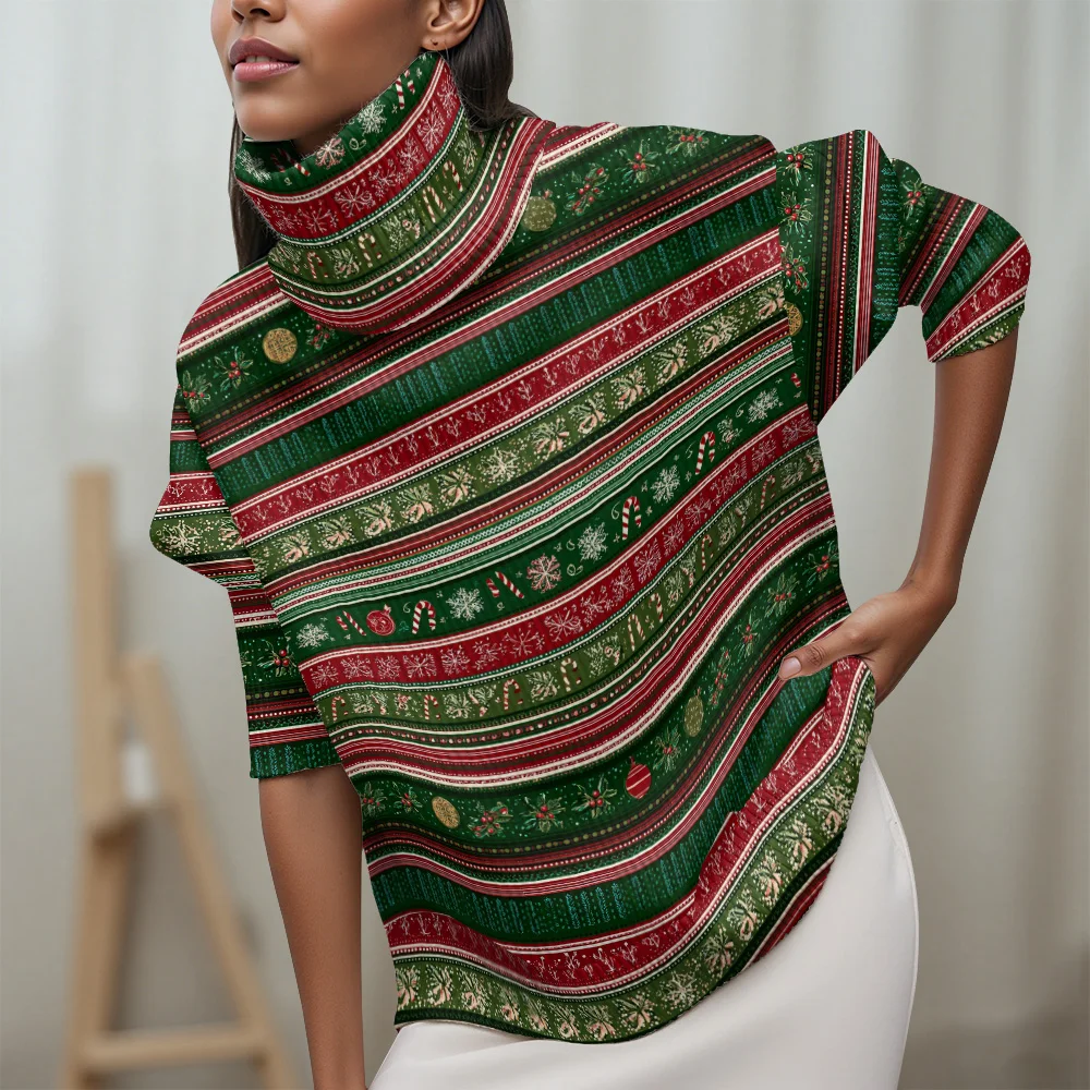 سترة الياقة المدورة لحفلات المهرجانات ملابس عيد الميلاد سترة نسائية غير رسمية سترة بأكمام طويلة