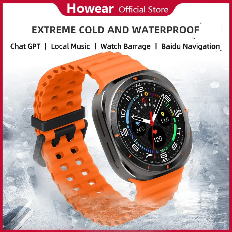 

Смарт-часы AMOLED для мужчин 2025 чат GPT NFC Howear HW6 Pro + умные часы Bluetooth-вызов музыкальный контроллер голосовой помощник компас