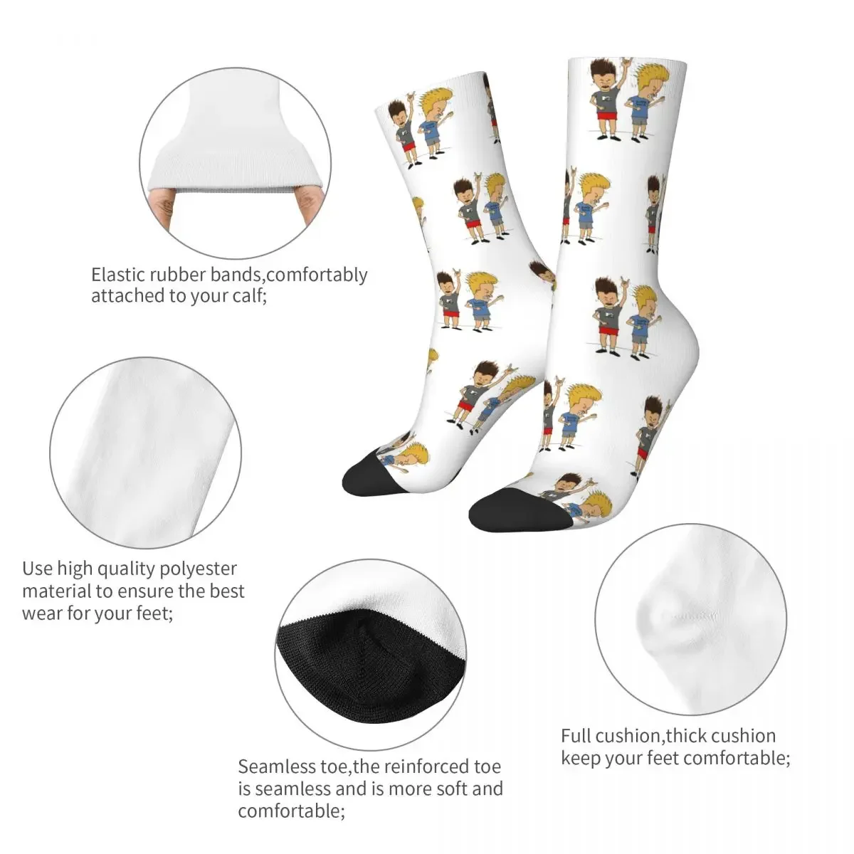 Beavis buthead Rock Socks uomo donna Funny Happy Old Cartoon Punk Metal Socks novità primavera estate autunno inverno Cute Sock