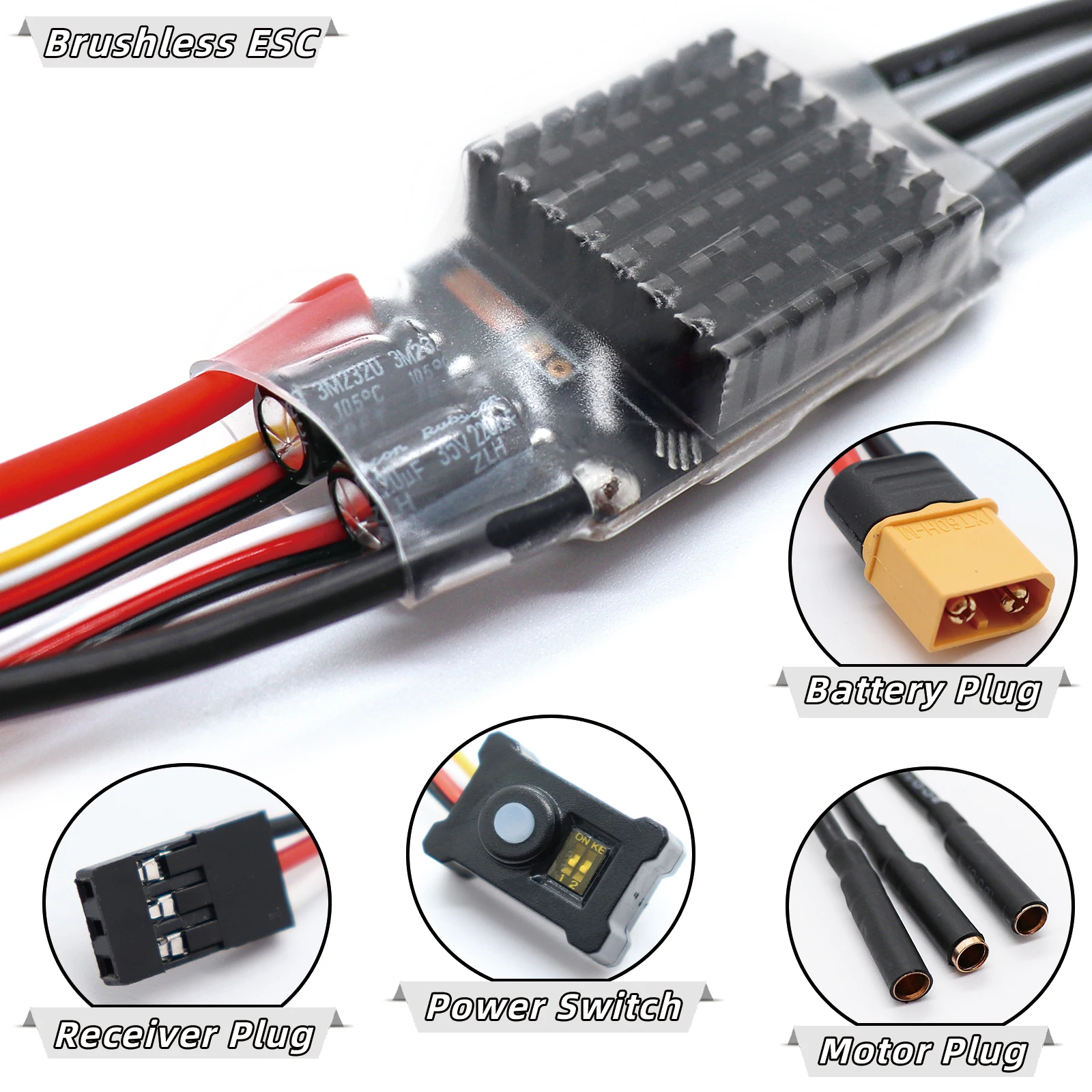 Am32 Program Firmware Crawler Esc Power System Brushless Motor Combo Rm-s20 80a Esc For Rc Car Axial Traxxas Scx10 Trx-4 Trx-6