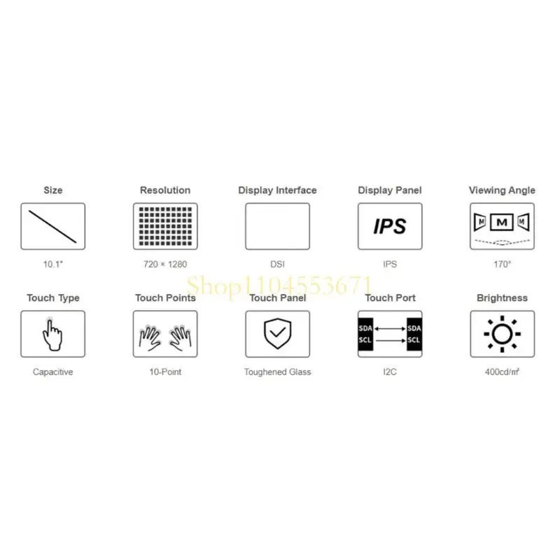 Best Seller 10.1inch MIPI LCD Display Development Board Microcontroller 720x1280 Capacitive Programmable Development Module
