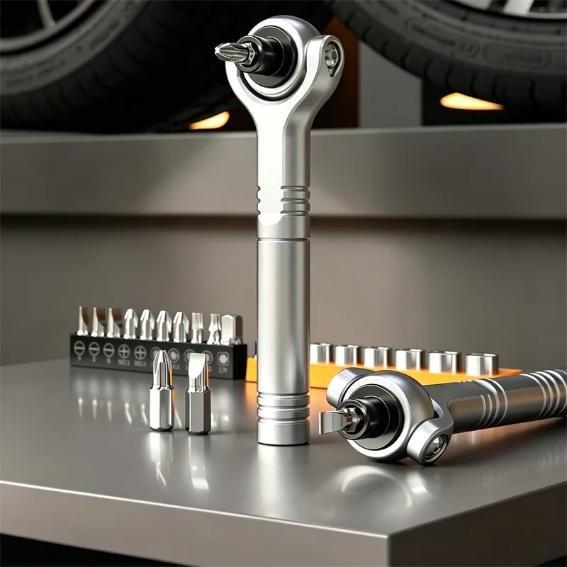 Universal Ratchet Wrench Socket Screwdriver Bit Dual-Purpose Forward and Reverse Magnetic High Speed Screwdriver Repair Tool Set