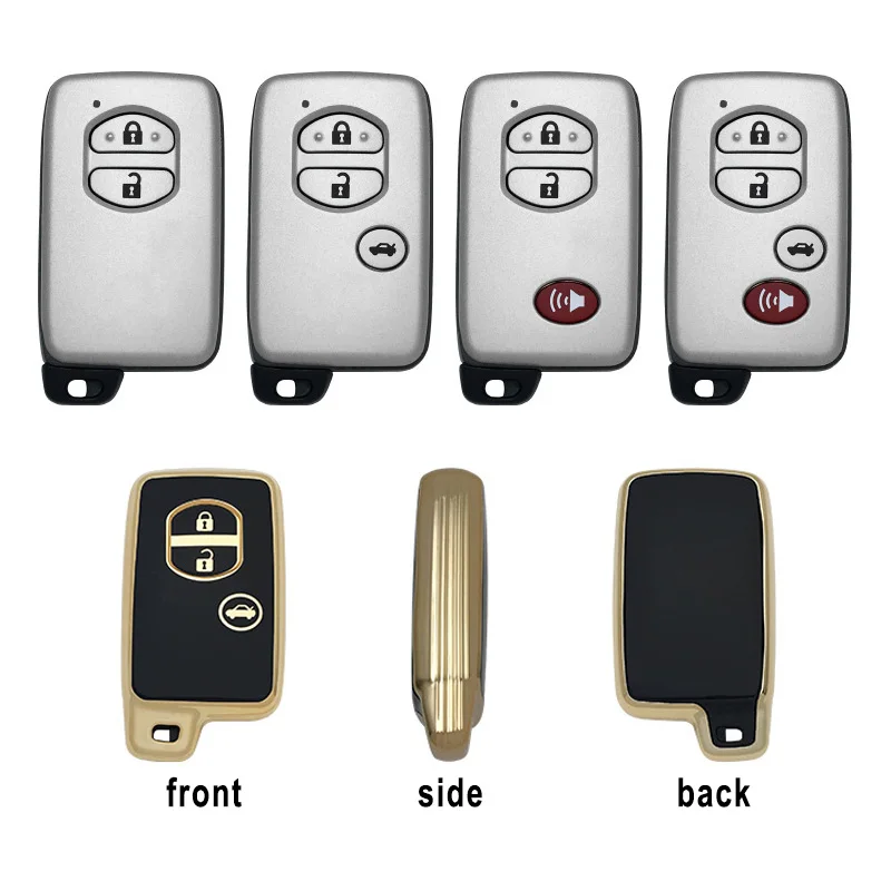 Soft TPU Car Key Case Cover For Toyota Land Cruiser Prado Camry Crown Majesta Highlander Kluger Mark X Subaru Foreste XV 3Button