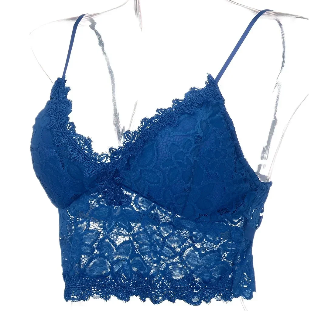 Floral Bralette Lace Bras Push Up for Women Sexy Lingerie Corset Camis Vest Underwear Wire Free Sheer Summer Crop Top Lingerie view 5