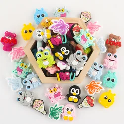 Sunrony 5/10Pcs New Silicone Beads Flower Butterfly Frog Penguin Spirit Love Beads For Jewelry Making DIY Jewelry Accessories