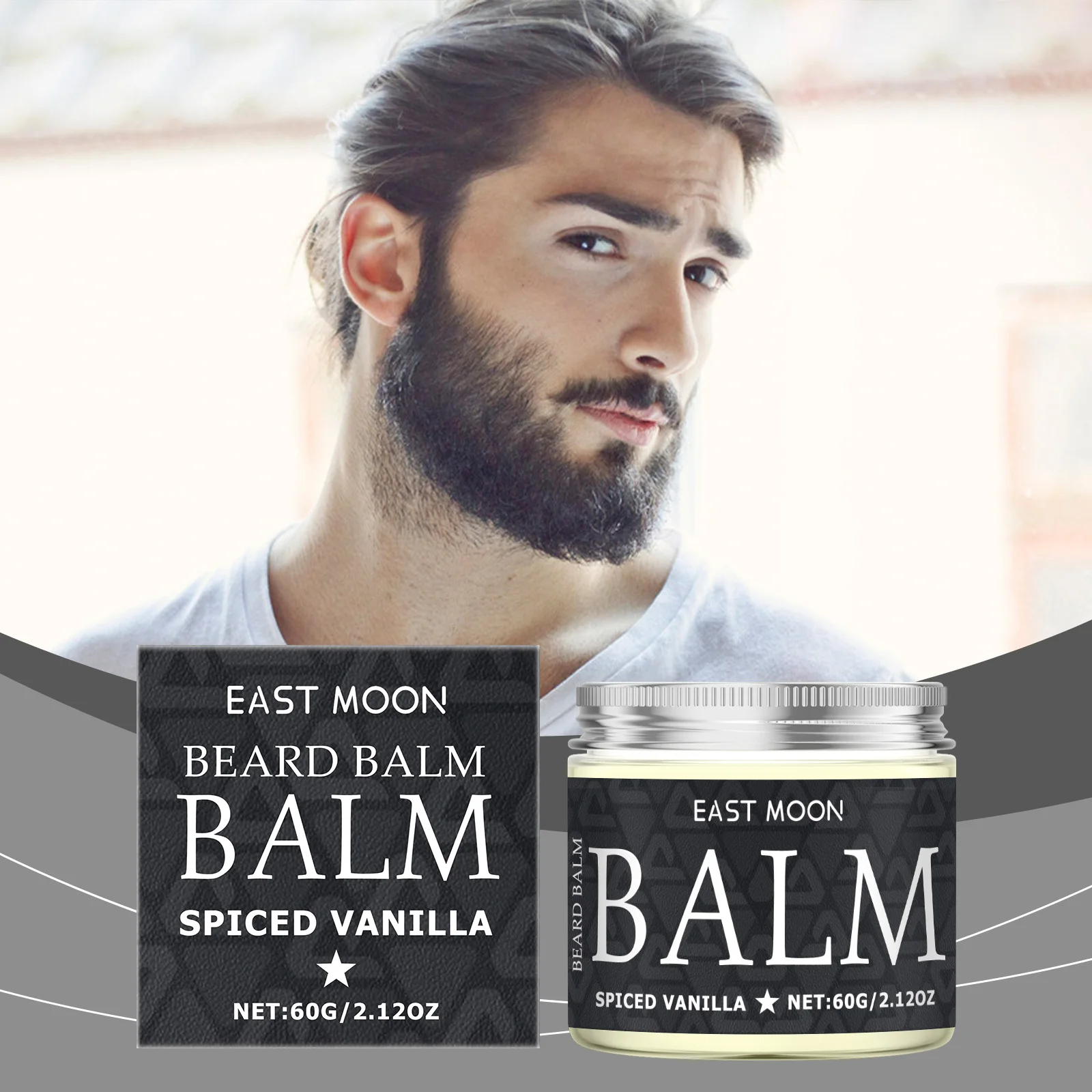 60g Vanilla Beard Keep Smoothing Nourishing Balm Strong Holding Increase Growth Dashing Gentlemen Gifts Men Beard Care Wax