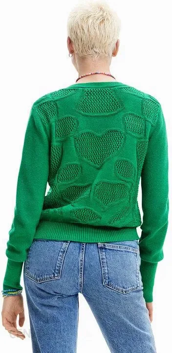 Foreign trade original single Spanish Spring Festival cotton hollowed-out crew-neck knitted sweater