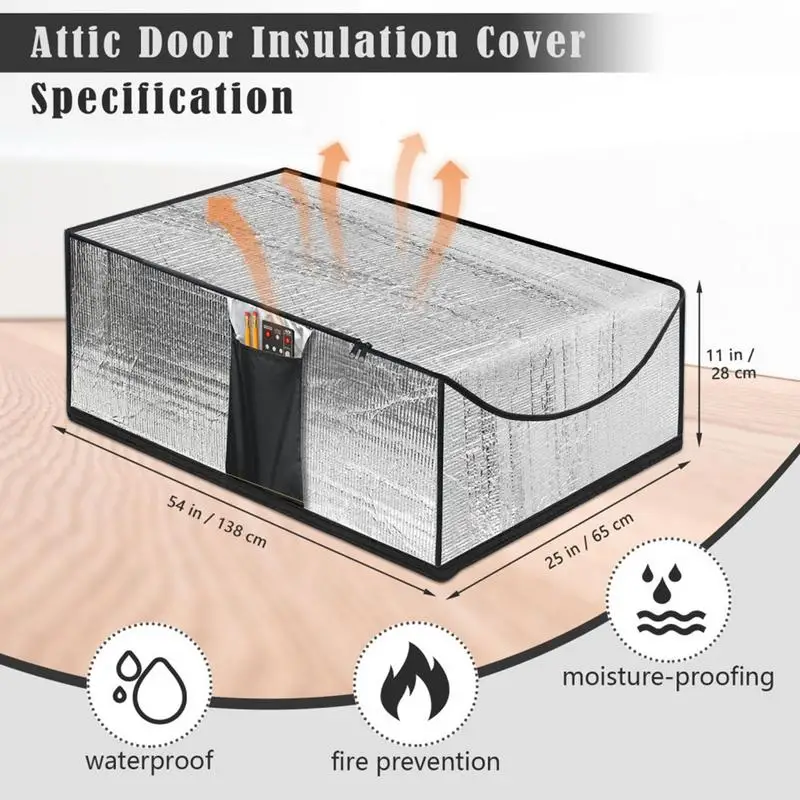 Cubierta aislante para escaleras de ático, cubierta aislante de aluminio con cremallera, cubierta ignífuga para puerta de ático, cubierta de apertura para ático para verano e invierno