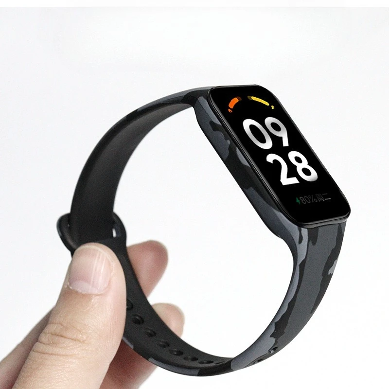 بدلة حزام ساعة سيليكون مطبوعة ملونة لساعة Redmi Watch Band2 سوار معصم من السيليكون المطبوع