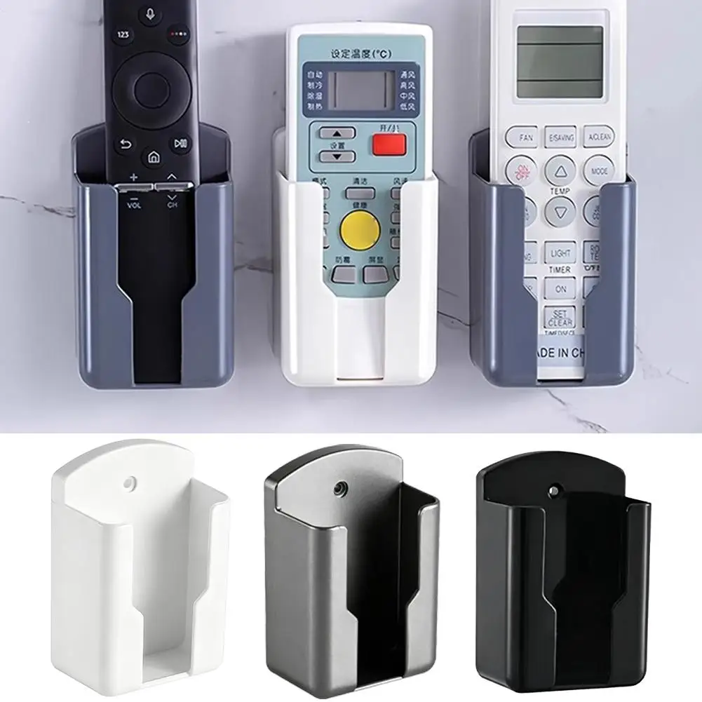 Universal Adhesive Remote Control Holder No-Drill Wall Mount Rack For TV Air Conditioner Storage Box