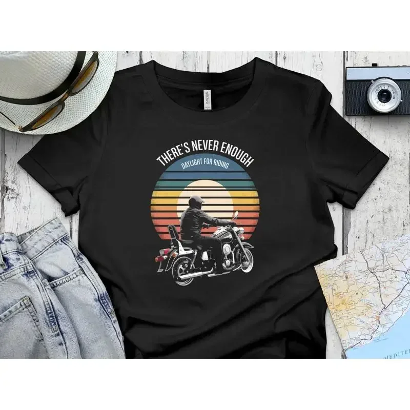 Motorcycle Rider T Shirt Daylight for Riding Sunset Biker Art Print SweaT Enthusiasts