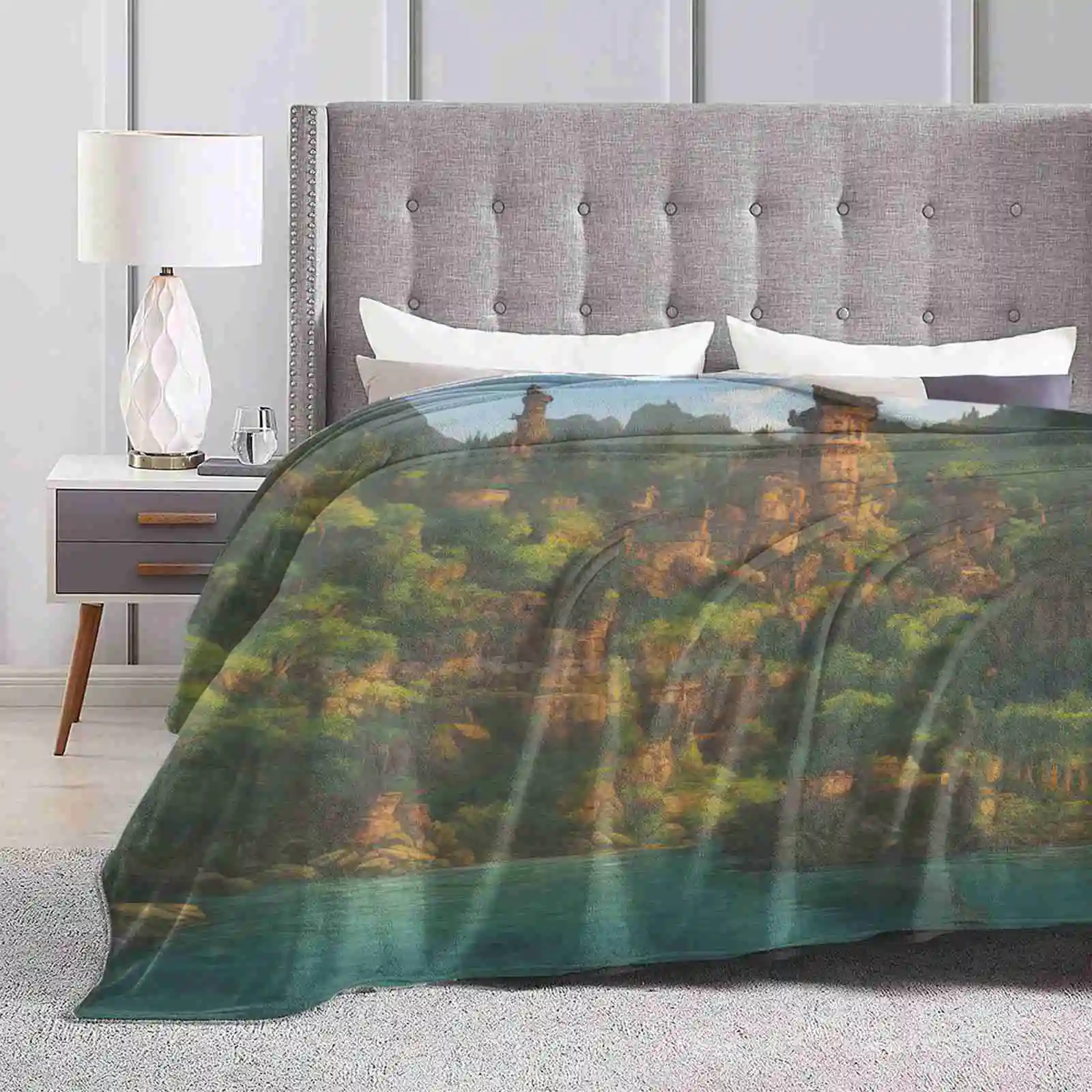 Uncharted Land All Sizes Soft Cover Blanket Home Decor Bedding Uncharted Land Landscape Nature Peaceful